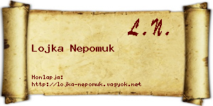 Lojka Nepomuk névjegykártya